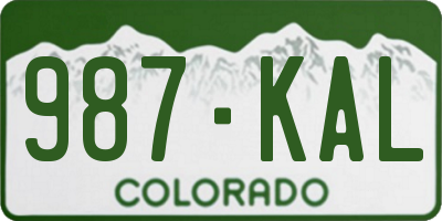 CO license plate 987KAL