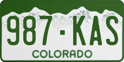 CO license plate 987KAS