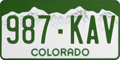 CO license plate 987KAV