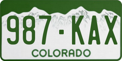 CO license plate 987KAX