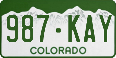 CO license plate 987KAY