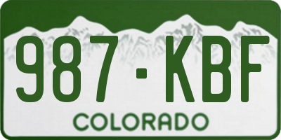 CO license plate 987KBF