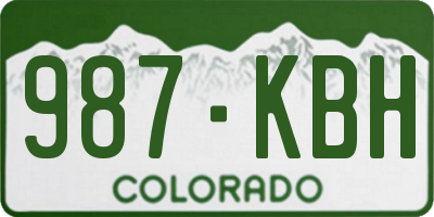 CO license plate 987KBH