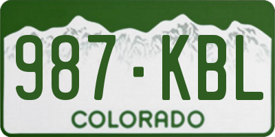 CO license plate 987KBL