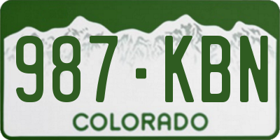 CO license plate 987KBN