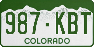 CO license plate 987KBT
