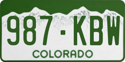 CO license plate 987KBW
