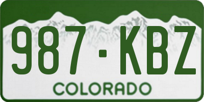 CO license plate 987KBZ