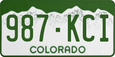 CO license plate 987KCI