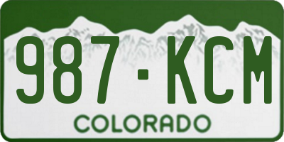 CO license plate 987KCM