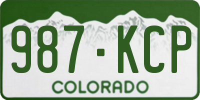 CO license plate 987KCP