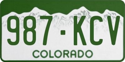 CO license plate 987KCV