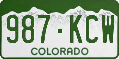 CO license plate 987KCW