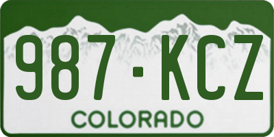 CO license plate 987KCZ