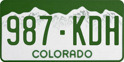 CO license plate 987KDH