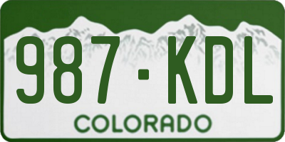 CO license plate 987KDL