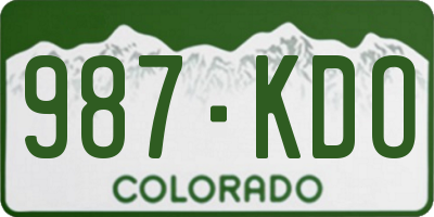 CO license plate 987KDO
