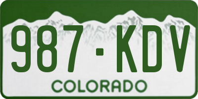 CO license plate 987KDV