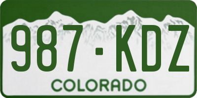 CO license plate 987KDZ
