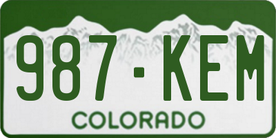 CO license plate 987KEM