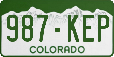 CO license plate 987KEP