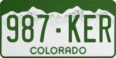 CO license plate 987KER