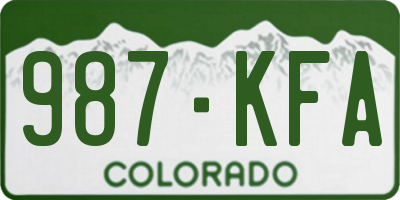 CO license plate 987KFA