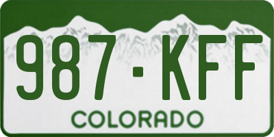 CO license plate 987KFF