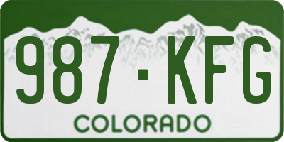 CO license plate 987KFG