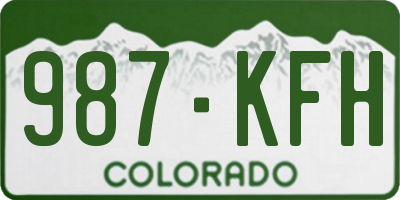 CO license plate 987KFH