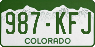 CO license plate 987KFJ