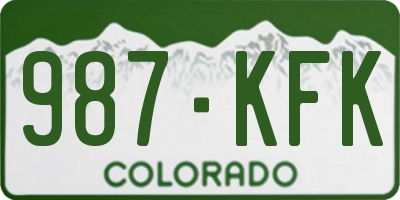 CO license plate 987KFK