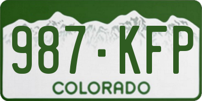 CO license plate 987KFP
