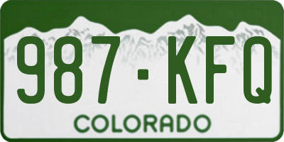 CO license plate 987KFQ