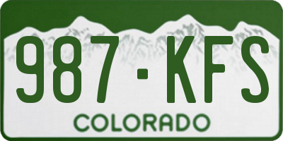 CO license plate 987KFS