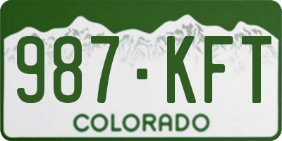 CO license plate 987KFT