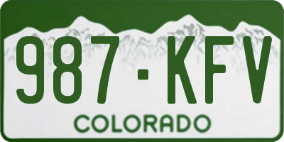 CO license plate 987KFV