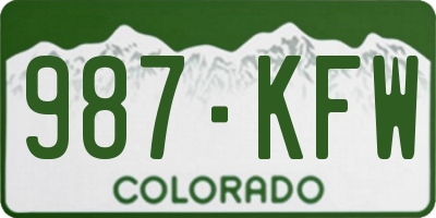 CO license plate 987KFW