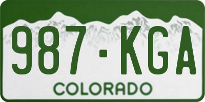 CO license plate 987KGA