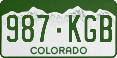 CO license plate 987KGB
