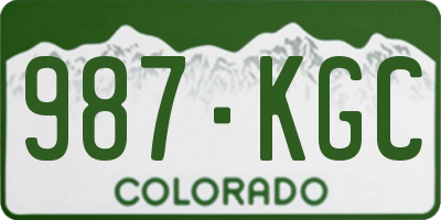 CO license plate 987KGC