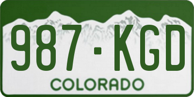 CO license plate 987KGD