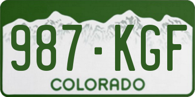 CO license plate 987KGF