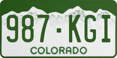 CO license plate 987KGI