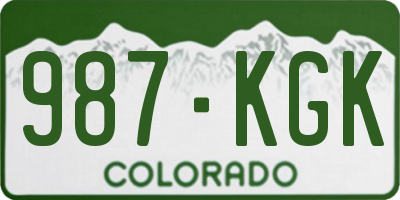 CO license plate 987KGK