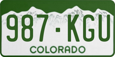 CO license plate 987KGU