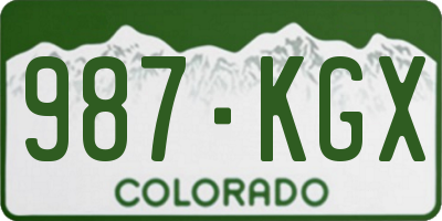 CO license plate 987KGX