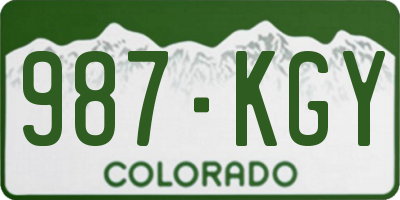 CO license plate 987KGY