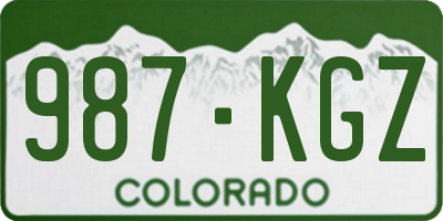 CO license plate 987KGZ