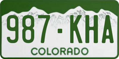 CO license plate 987KHA